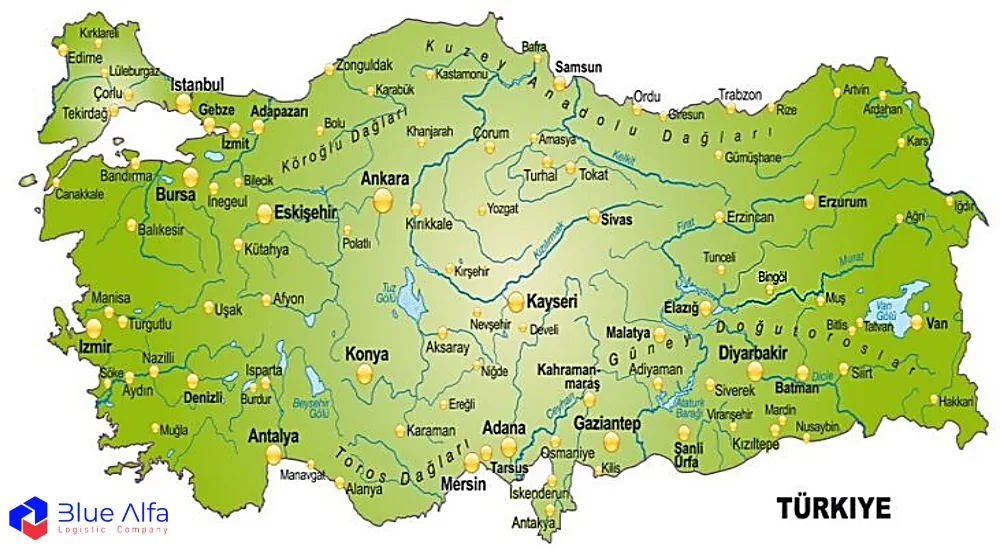 بندر مرسین ترکیه روی نقشه